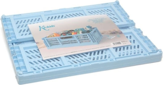 Kiokids Детска кутия за съхранение сгъваема от пластмаса Светлосин 40x30x15см 1бр
