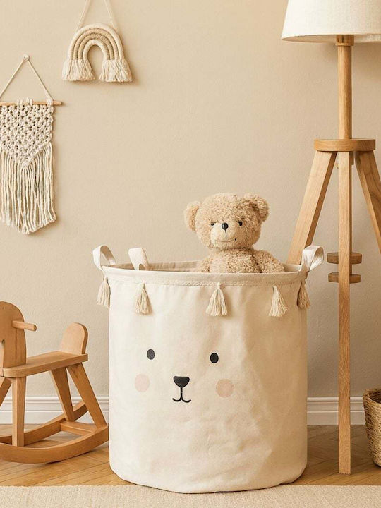 Jabadabado Children's Storage Basket made of Fabric Fabric Storage Basket Bear Beige 40x40x40cm 1pcs