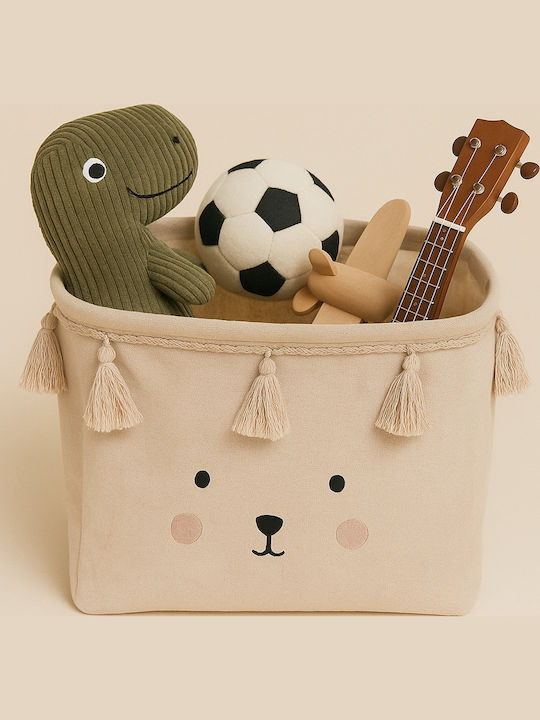 Jabadabado Children's Storage Basket Teddy Beige 28x28x24cm