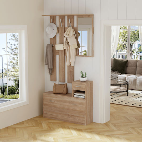 Eingangsmöbel mit Spiegel / Garderobe & Schuhschrank Sonama 90x24x190cm Eingangsmöbel mit Spiegel / Garderobe & Schuhschrank Sonama 90x24x190cm