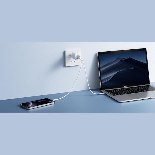 Veger Charger with USB-A Port and USB-C Port and USB-C - USB-C Cable 100W Power Delivery White (TR150)