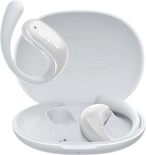 Mibro Open Ear Pro Open Ear Bluetooth Kopfhörer mit Schweißbeständigkeit und Ladekoffer Weiß