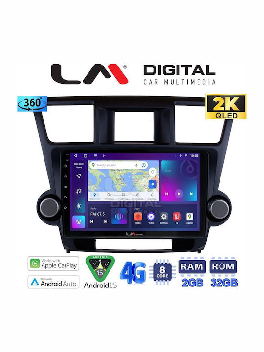 LM Digital Car Audio System for Toyota Highlander 2008 > 2015 (Bluetooth/USB/WiFi/GPS/Apple-Carplay/Android-Auto)
