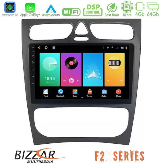 Bizzar Ηχοσύστημα Αυτοκινήτου για Mercedes-Benz C Class 2000-2004 (Bluetooth/USB/WiFi/GPS/Apple-Carplay/Android-Auto) με Οθόνη Αφής 9"