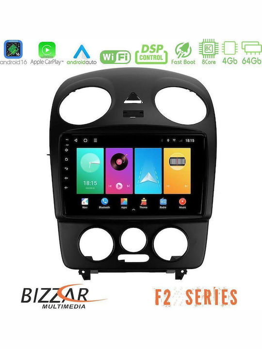 Bizzar Auto-Audiosystem für Volkswagen Käfer 2004-2010 Bluetooth USB Eingebautes Wi-Fi GPS Apple CarPlay Android Auto mit 9 Zoll Touchscreen