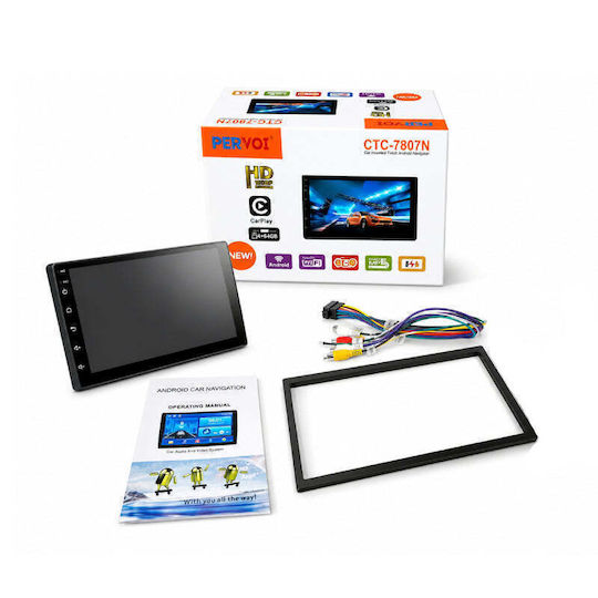 PerVoi Автомобилна Аудио Система 2 DIN (Bluetooth/USB/Wi-Fi/GPS/Apple CarPlay/Android Auto) с Touch Screen 7"