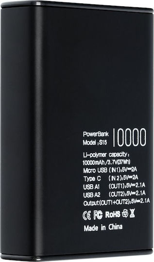 Puridea S15 Power Bank 10000mAh mit 2 USB-A Anschlüssen Schwarz