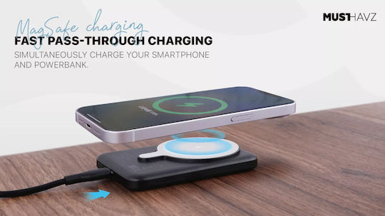 Musthavz MHPWRMP10A4BLK MagSafe Power Bank 10000mAh Μαύρο