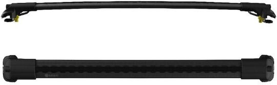 Turtle Aluminum Car Roof Bars Air1 106cm for Peugeot Rifter Opel Combo Toyota Proace Proace (Verso) Citroen Berlingo Set with Roof Rack Legs and Lock Black