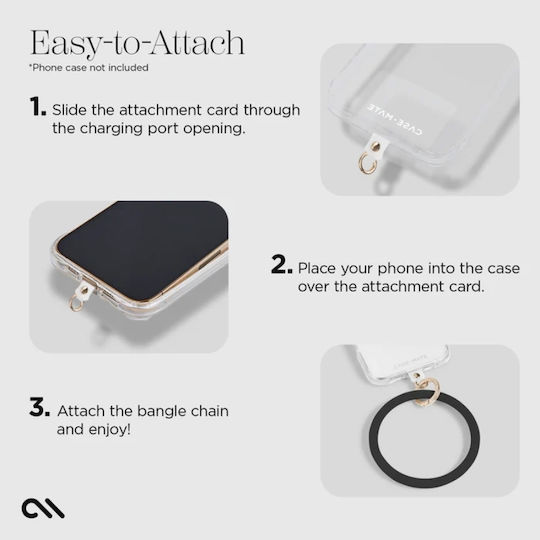 Case-mate Phone Bangle Keychain Wrist Strap Smartphone Black Cm056204-05