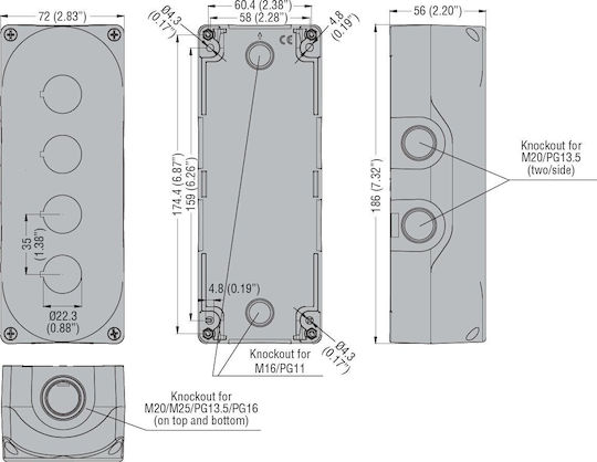 Lovato Electric Surface Mounted Electrical Box Watertight IP67