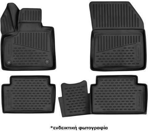Novline Set of Front and Rear Mats 4pcs Tray Type for Citroen C4 Aircross 2012-2017 Black