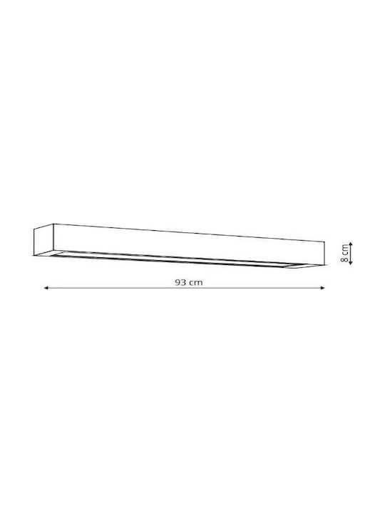 Light Prestige Wall Lamp LED White 93x8cm Light Prestige Wall Lamp LED White 93x8cm