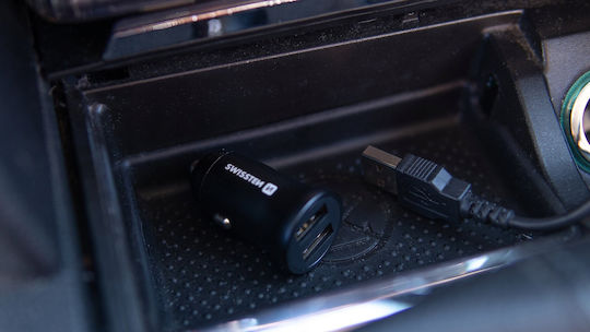 Swissten Auto-Ladegerät 45W 3A Schnellladung mit Anschlüssen: 1xUSB 2xType-C Schwarz Farbe