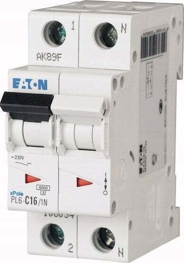 Eaton Power Switch 1p+n D 16a 6ka Ac Pl6-d16/1n 164941