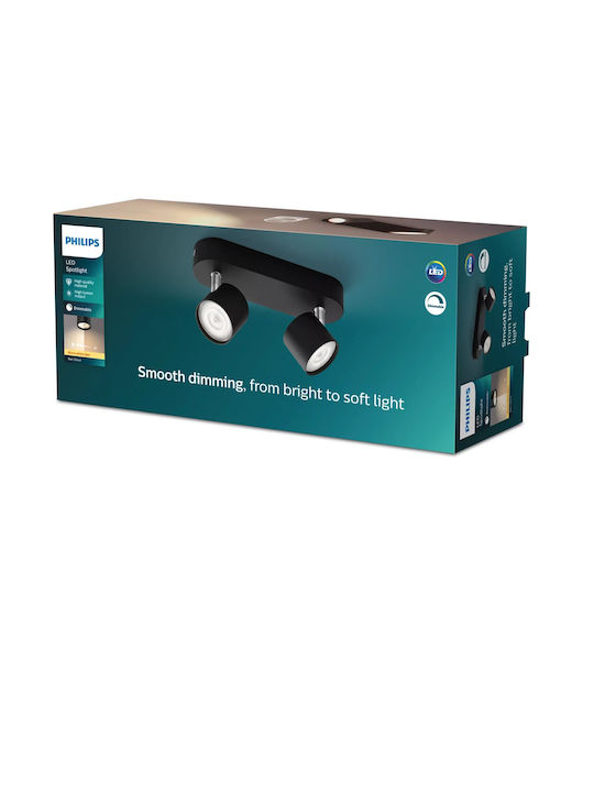 Philips Dublu LED Spot în Culoare Negru