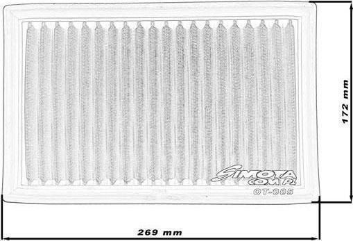 Simota Φίλτρο Αέρος Ελευθέρας Ροής 269x172mm Universal