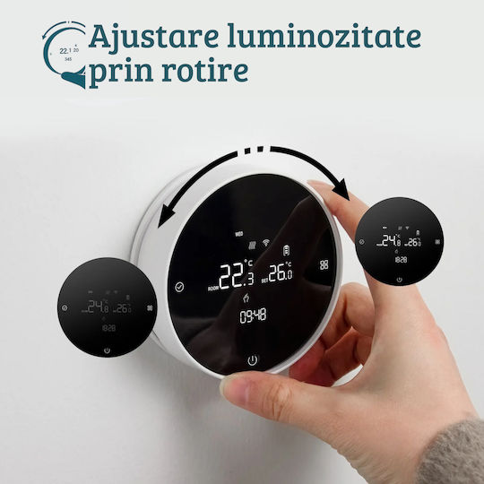Termostat Digital de Cameră Smart cu Ecran Tactil și Wi-Fi