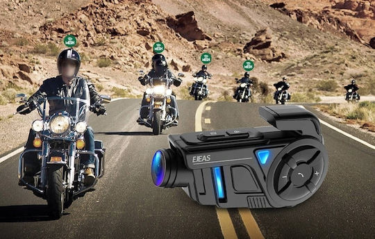 EJEAS K1 Pro+ Einzelne Gegensprechanlage für Motorradhelm mit Bluetooth & Kamera