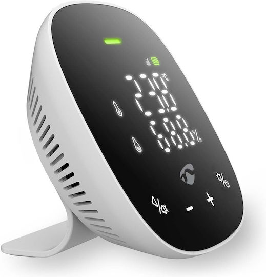 Nedis Wi-fi Air Quality Carbon Dioxide Sensor Led Display White Black
