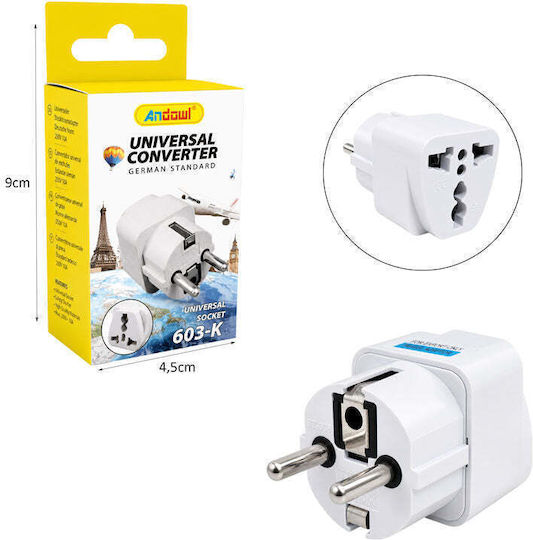 Andowl 603-K Adaptor pentru priză Universal în Grecia