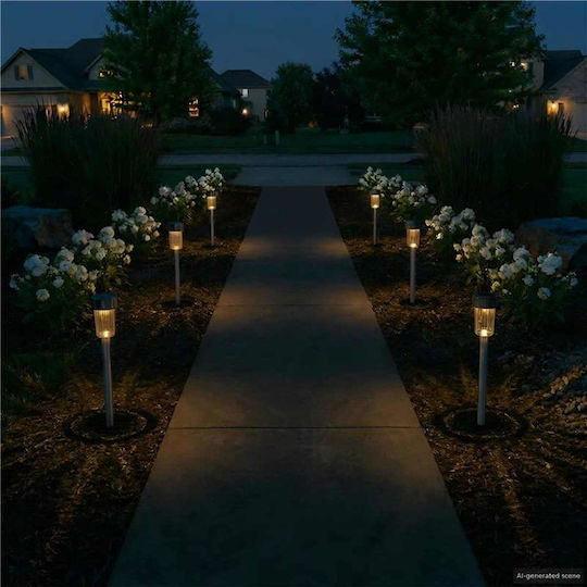 vidaXL Set 6 Solar Road Lights Warm White With Photocell