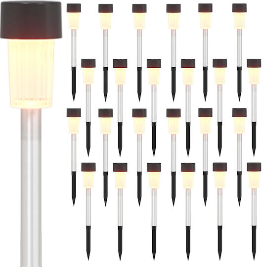vidaXL Set 24 Solar Road Lights Warm White With Photocell