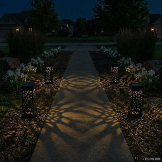 vidaXL Set of 4 Solar Light Lanterns Warm White with Photocell