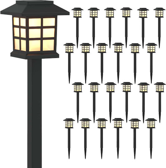 vidaXL Set 24 Spiked Solar Lights Flowers Warm White with Photocell