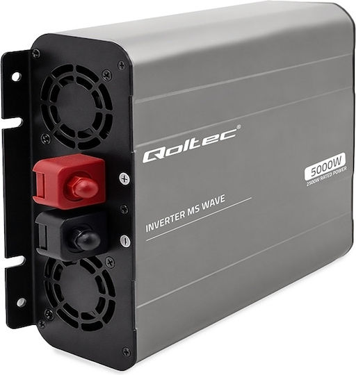 Qoltec Μετατροπέας Τάσης Ms Wave 12v 230v 2500/5000w Usb Συμβατός Lifepo4 Gel Agm