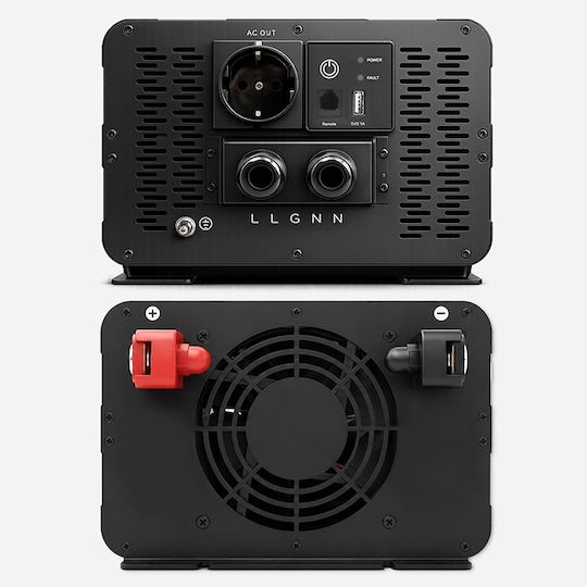 Qoltec Μετατροπέας Τάσης Pure Sine Wave 12v 230v 3000w 6000w Lcd Usb Usb-c Συμβατός Lifepo4 Agm Gel
