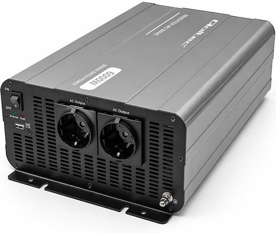 Qoltec Qoltec Ms Wave Power Inverter 12v To 230v 3000/6000w Usb Compatible Lifepo4 Gel Agm