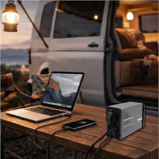Qoltec Inverter Αυτοκινήτου Τροποποιημένου Ημιτόνου 500W για Μετατροπή 12V DC σε 230V AC