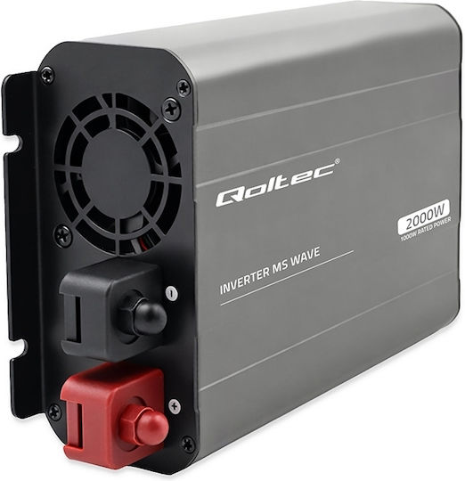 Qoltec Μετατροπέας Τάσης Ms Wave 12v 230v 1000w/2000w Usb Συμβατός Lifepo4 Gel Agm