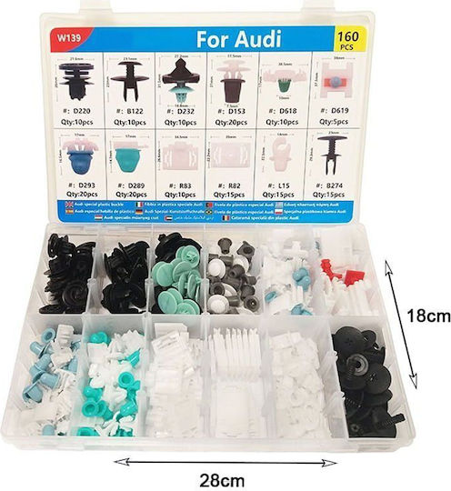 Rchang Car Plastic Clips 160pcs