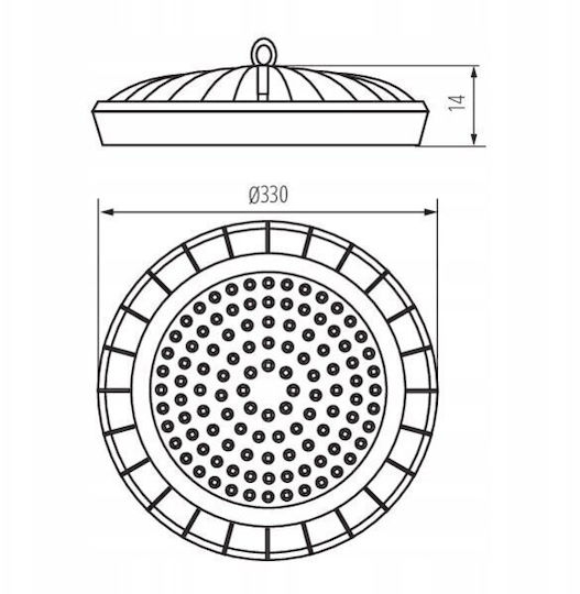 Industrial Luminaire Hb Ufo Led 200w-nw 20000lm Neutral Color 4000k 110 Ip65 Black 31407
