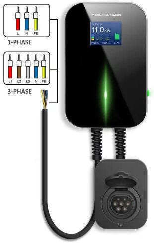 Extralink BS20 Wall Mounted Three-Phase 22kW Charging Station with Built-in Cable Type 2 (EX.31889)