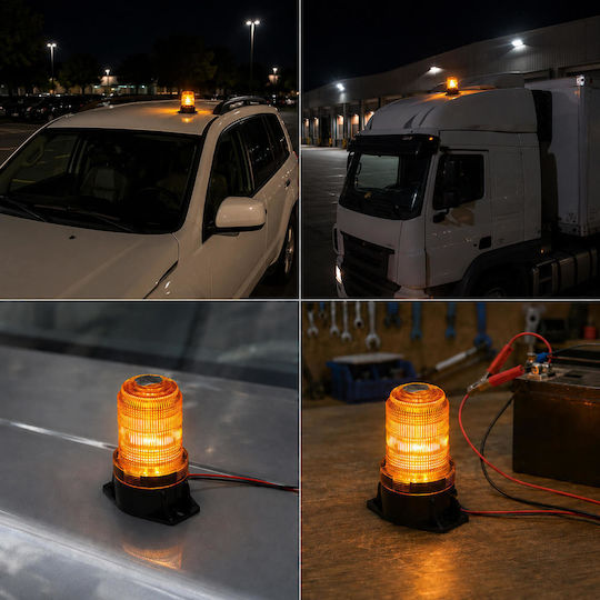 Notfall-Warnleuchte Orange Led 12-24v Led-025c Oem