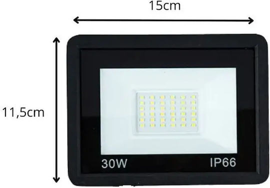 Verk Group Proiector LED etanș 30W Alb Rece 6000K IP66