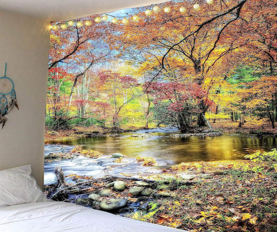 FRIPIA Decorative Tapestry Forest Handmade Multicolour Fabric 150x130cm