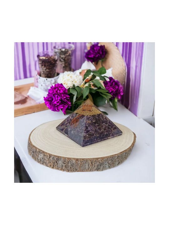 Arya Amethyst Crystal Orgone Pyramid Copper Spiral Quartz Tip