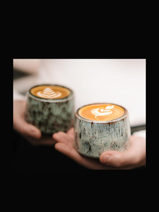 Set Cesti Cappuccino Ceramice Verzi 180ml 4 Bucăți