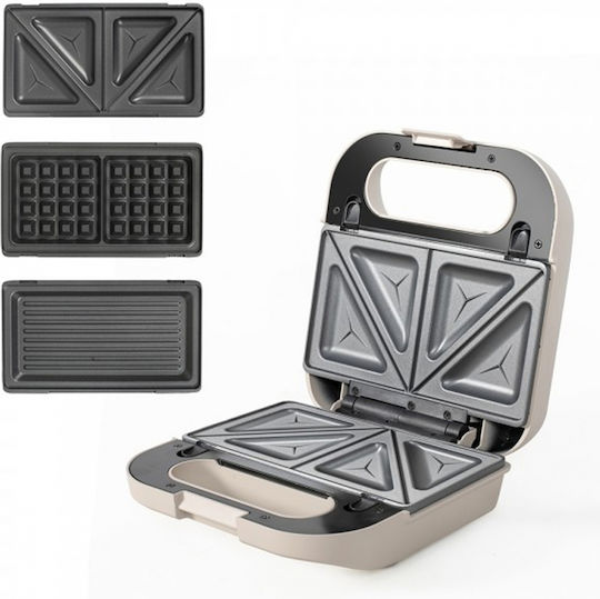 Livoo Sandwich Maker with Non-Stick Removable Plates for 2 Toasts 750W