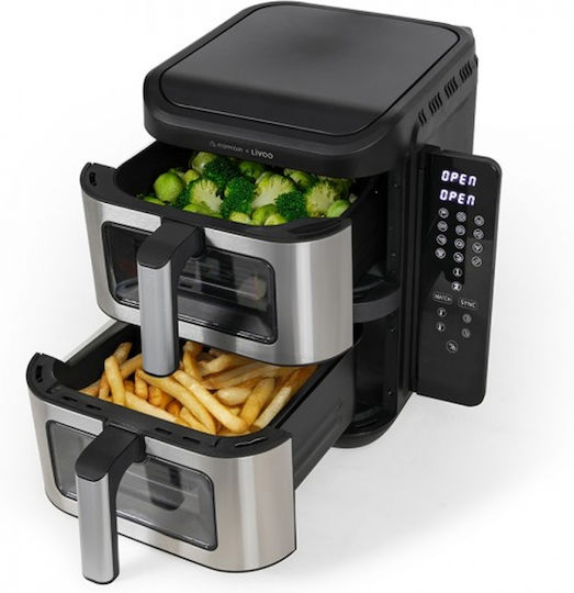 Livoo Marmiton Air Fryer με Διπλό Αποσπώμενο Κάδο 11lt Κόκκινο