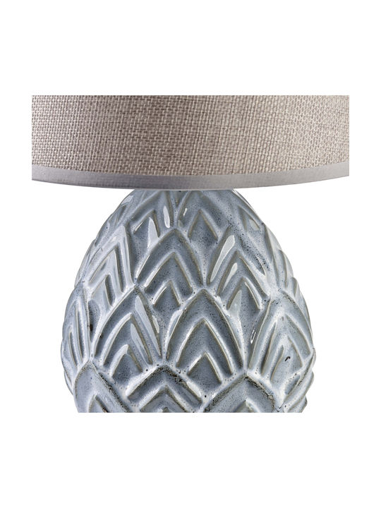 Mondex Wooden Table Lamp with Blue Shade and Base