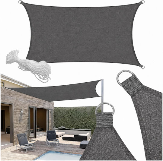 Plasă / Pânză De Umbrire Rectangulară Gri 3x3m 160gr/m²