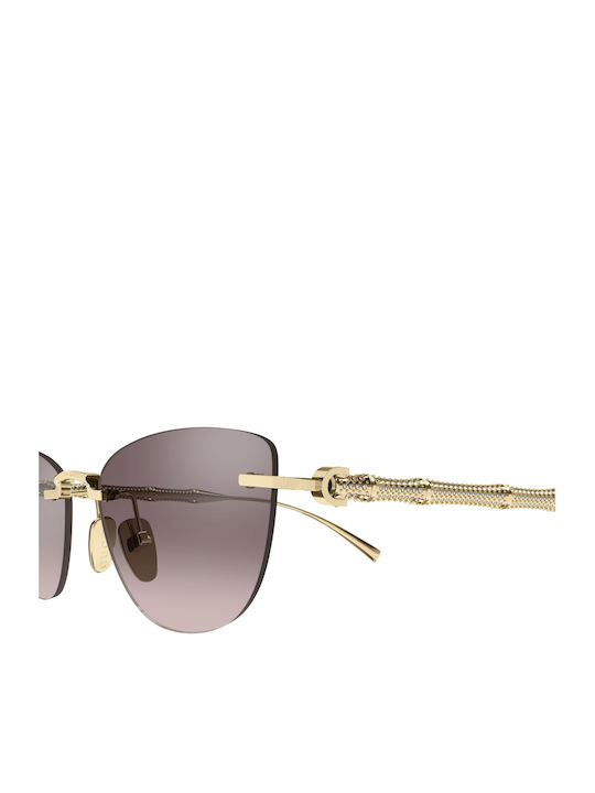 Gucci Ochelari de Soare Pentru Femei cu Ramă Aurie și Lentilă Aurie GG2063S 005