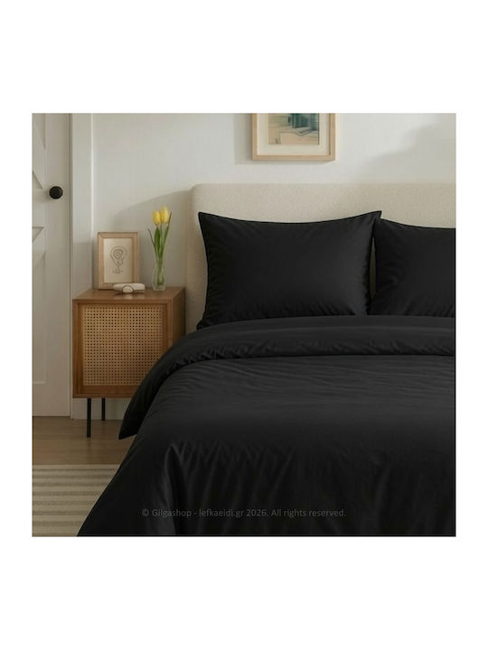 Casa Colori Duvet Cover Single 100% Cotton 160x240 Black