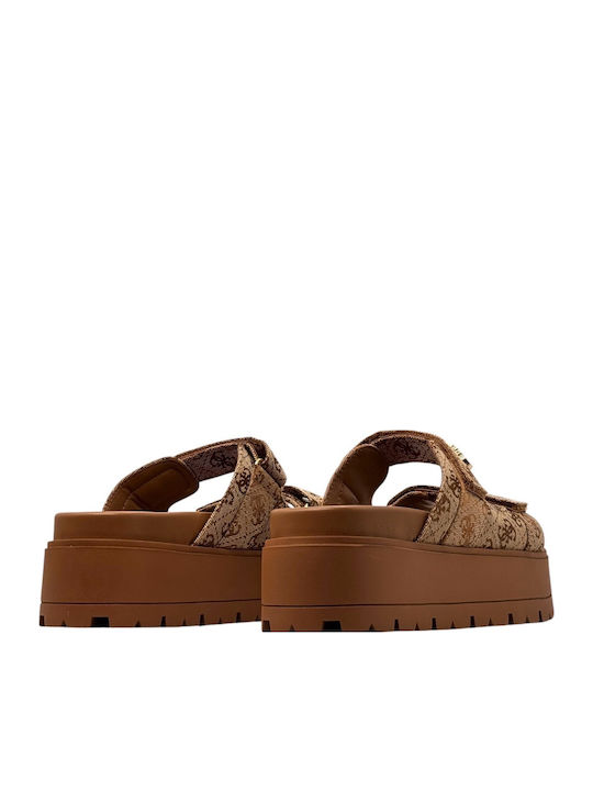 Sandale Flatforme Damă Maro