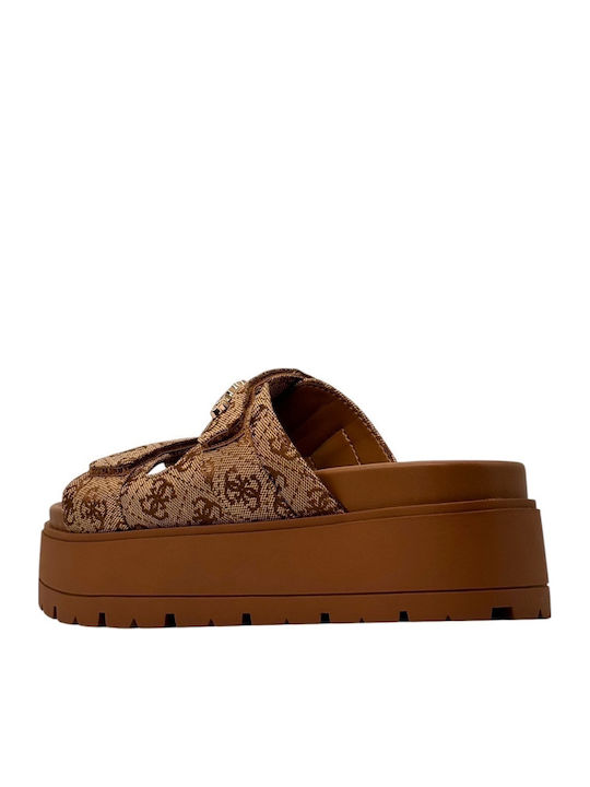 Sandale Flatforme Damă Maro